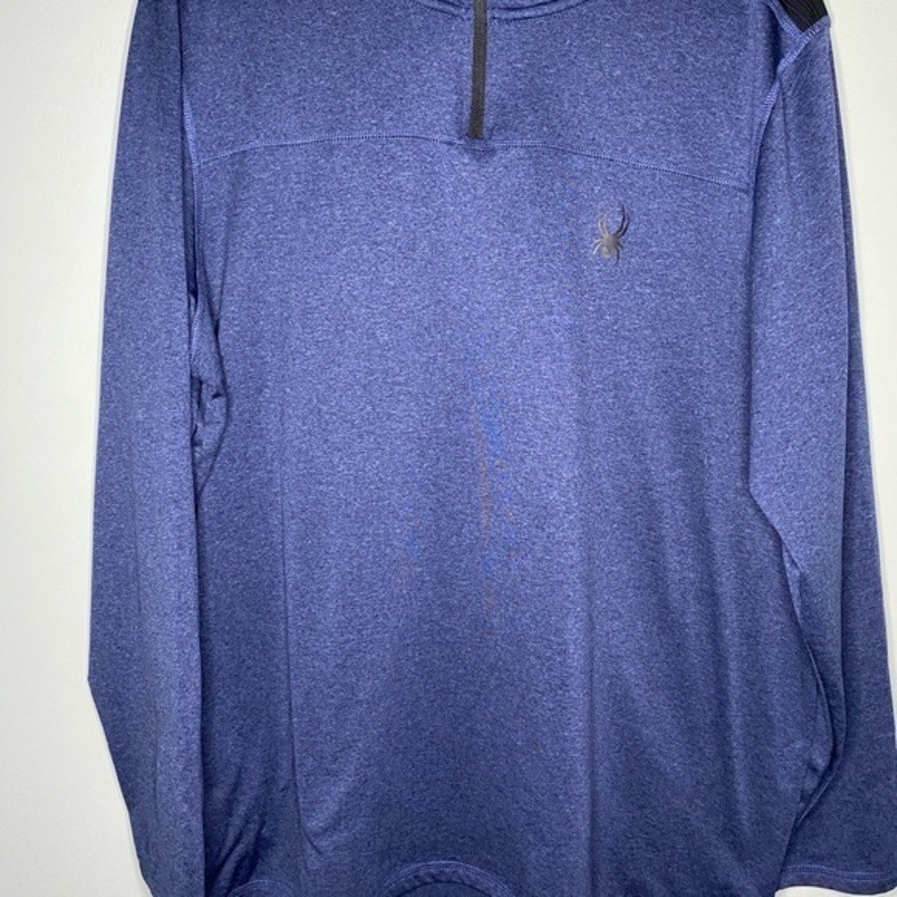 Spyder Active Men''s Moisture Wicking Stretch 1/4 Zip Pullover Blue Size XL